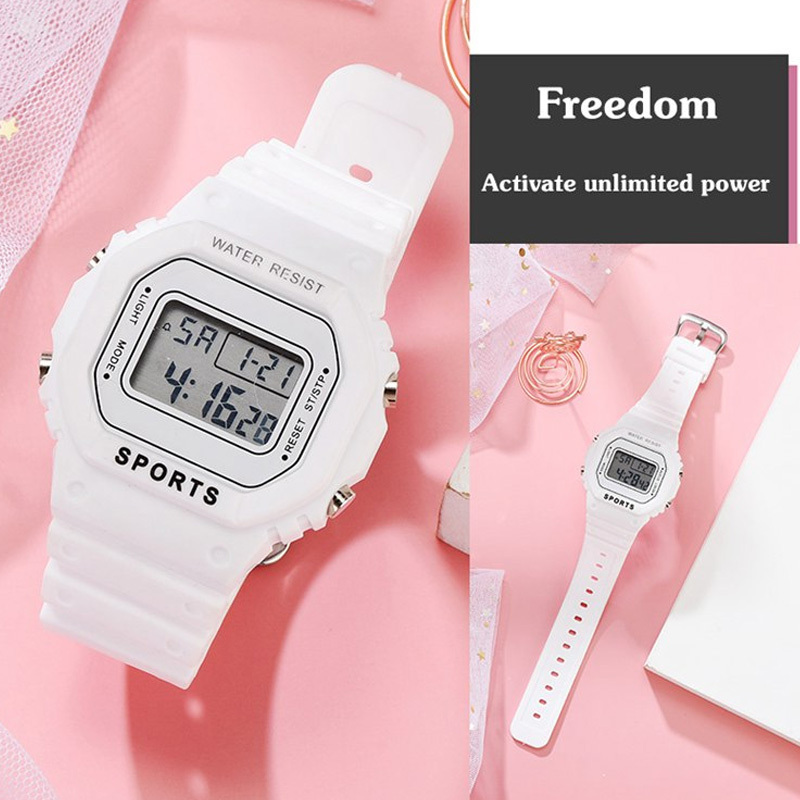 Đồng hồ thể thao chống thấm nước Đồng hồ điện tử phát sáng LED dành cho nữ Matcha Green / Sakura Pink Thời trang đa chức năng Thời trang bình thường Nữ sinh Nữ sinh Đồng hồ đeo tay kỹ thuật số