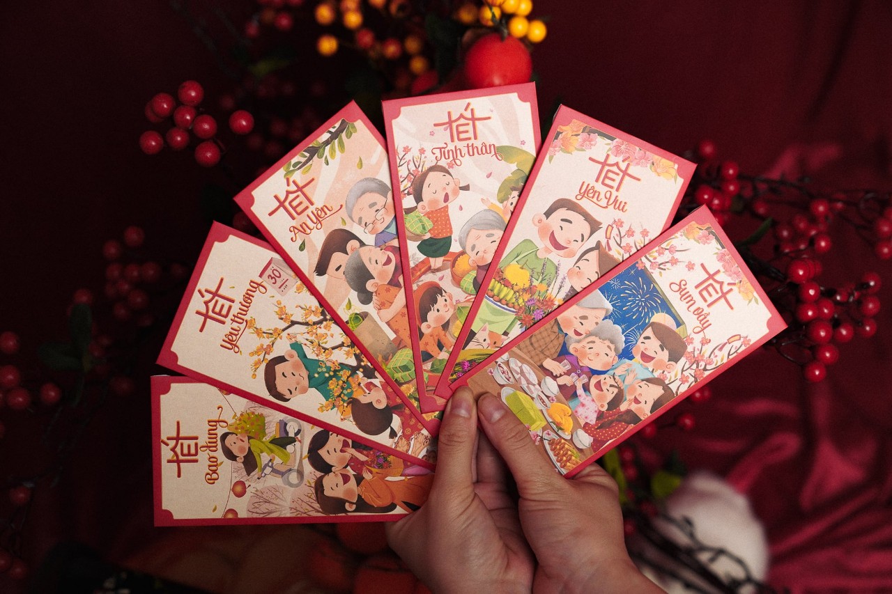 set 6 bao lì xì tết 2024
