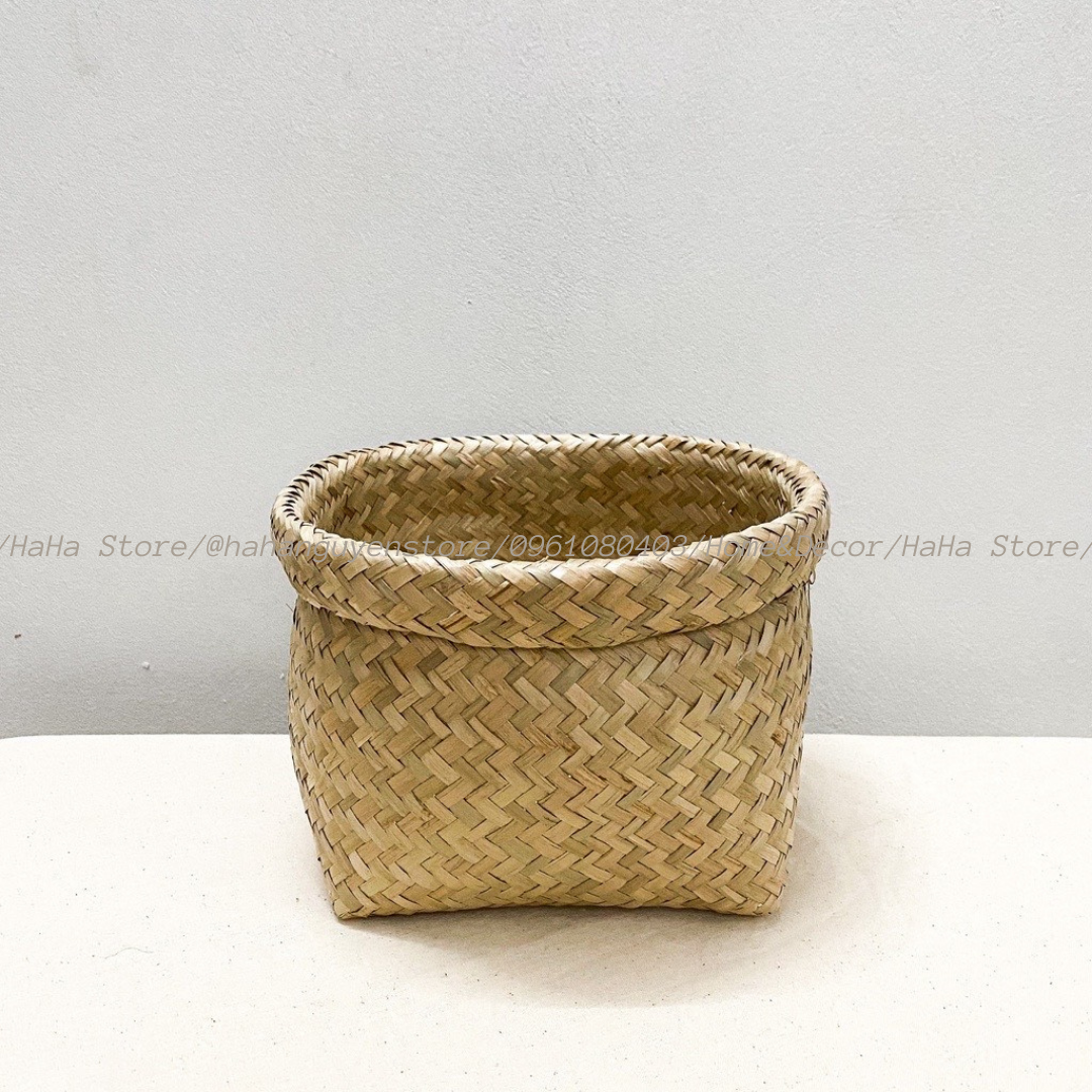 Thúng cói Decor Giỏ Cói Trồng cây GCD02
