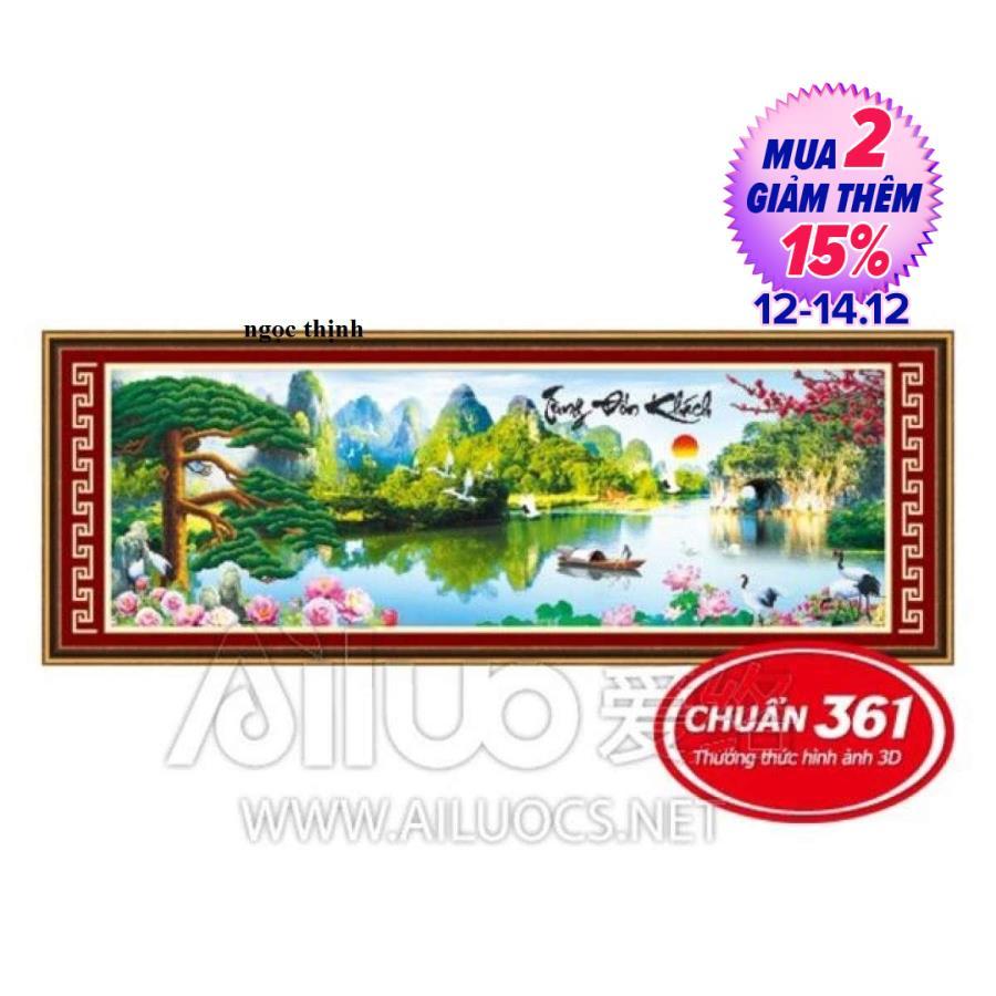 Tranh thêu chữ thập phong cảnh thiên nhiên 3D Ailuo AL53319