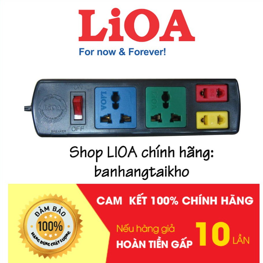 BÁO GIÁ Ổ CẮM ĐIỆN LIOA 3D 3S DÂY 3MX2 | Shopee Lazada Sendo Tiki mới nhất 36 Ổ cắm điện LIOA, 4 lỗ, có công tắc, ~2000W, dây dài 3m/5m, mã: 2DN2S