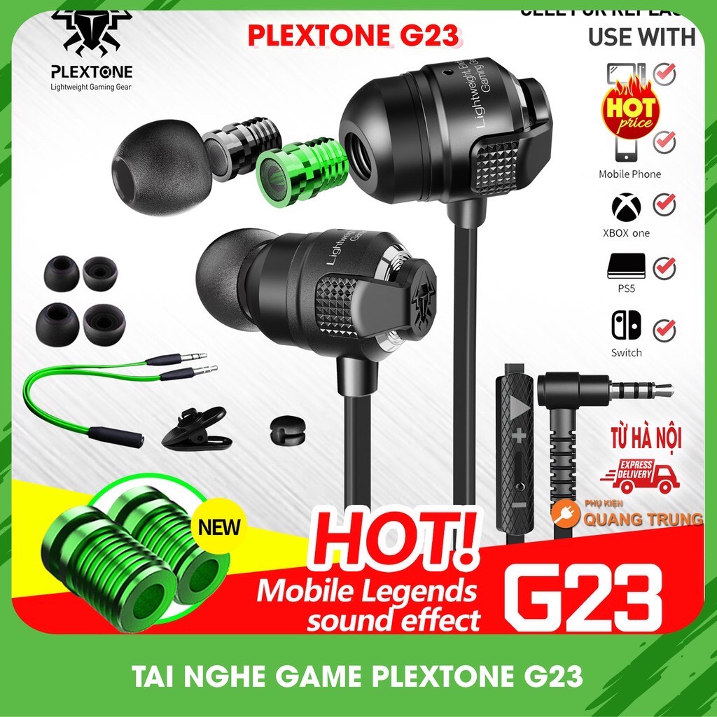 Tai nghe plextone G23 chuyên dành cho game thủ, chơi PUBG cực tốt, thay đổi fillter cho chất âm cực tốt, microphone rõ, chân cắm 3.5mm âm bass cực mạnh