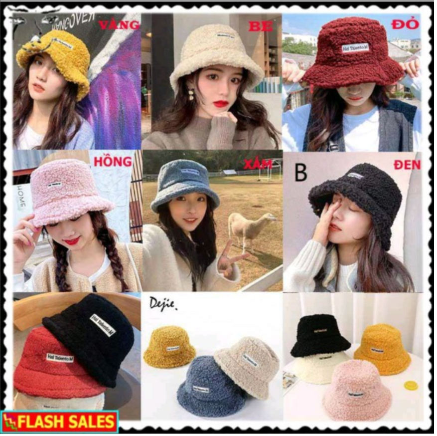 Mũ bucket lông cừu phong cách Hàn hot hit
