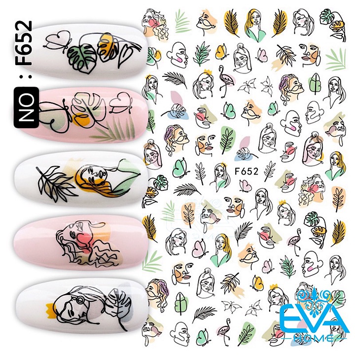 [HCM]Miếng Dán Móng Tay 3D Nail Sticker Tráng Trí Hoạ Tiết Tranh Vẻ Nghệ Thuật F652