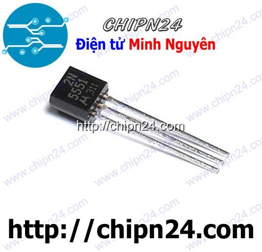 [10 con] (KT1) Transistor 2N5551 TO-92 NPN 600mA 160V (5551)