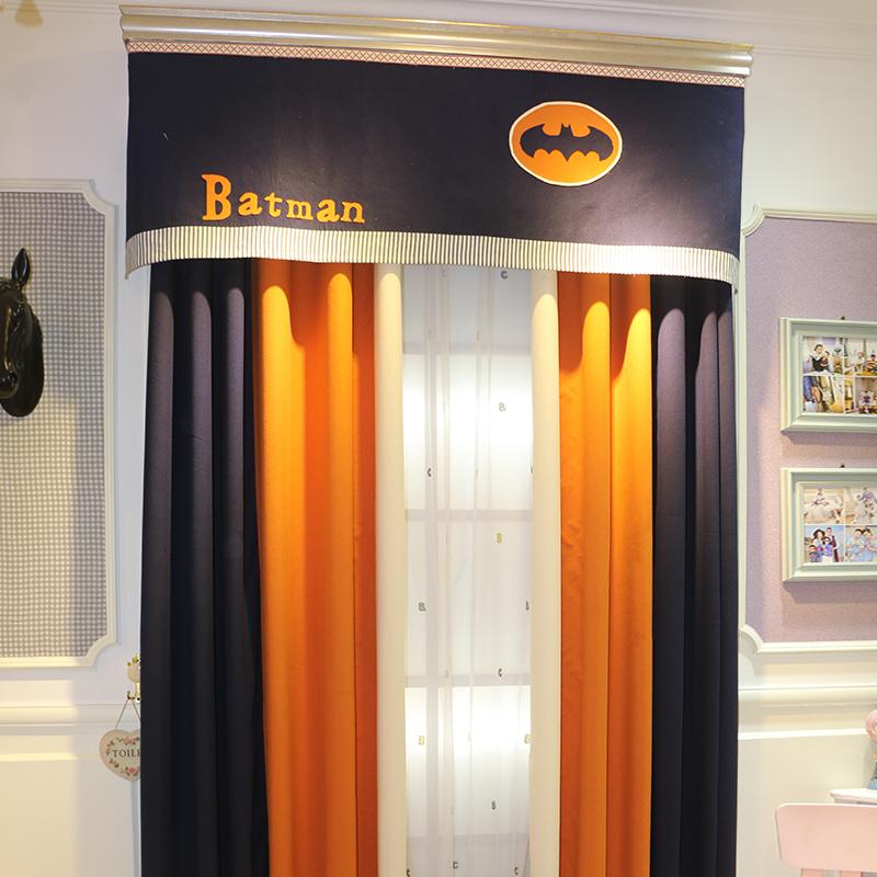 Batman Hoạt Hình Anime Địa Trung Hải Màu Xanh Dương Trẻ Em Con Trai Phòng Ngủ Nổi Rèm Cửa Sổ Thành Phẩm Shading Chất Vải Rèm Vải Gạt