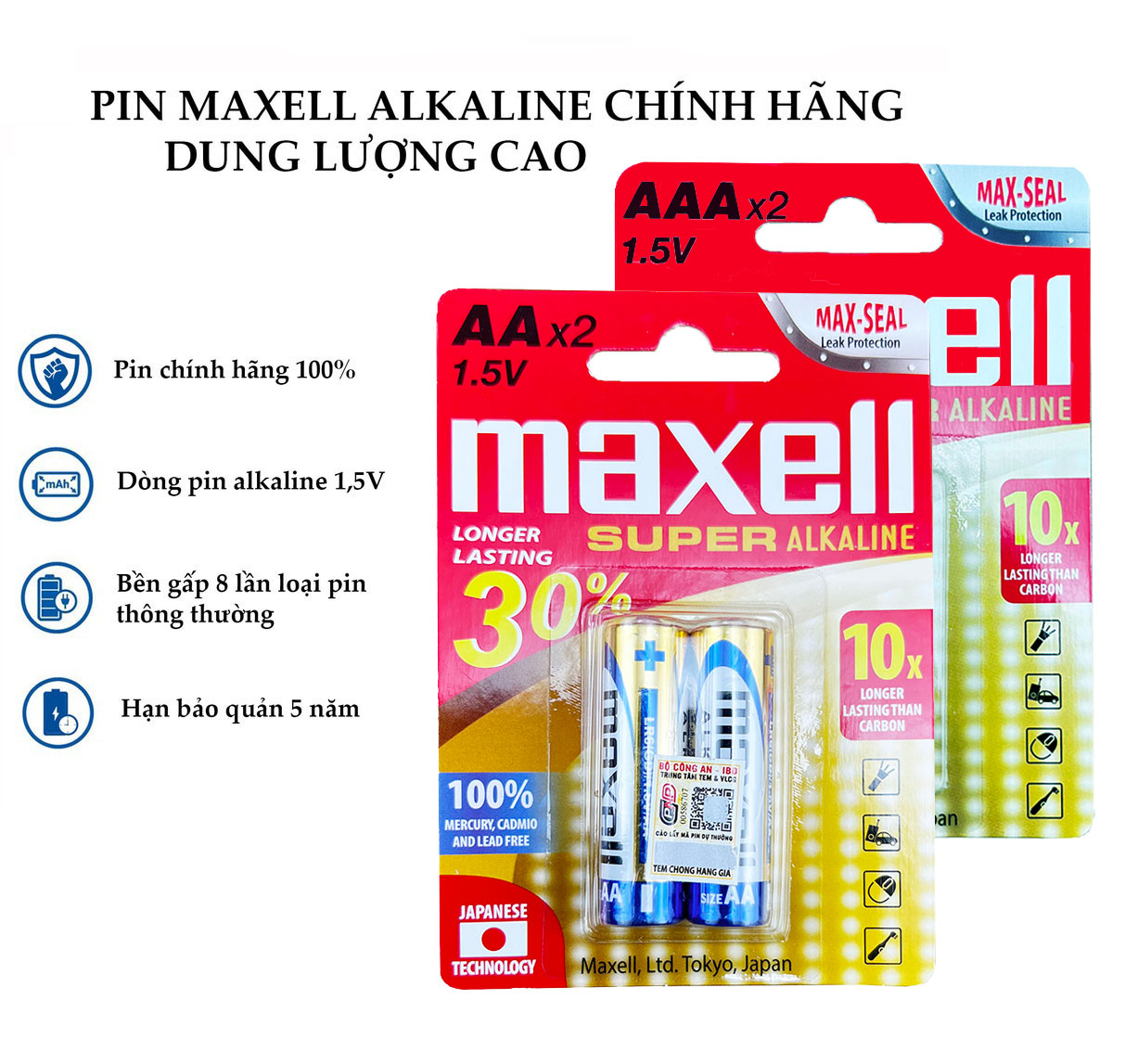 Small Batteries - Aa (2A), Aaa (3A) Alkaline Batteries Maxell Alkaline Lr3 Lr6 Pack of 2