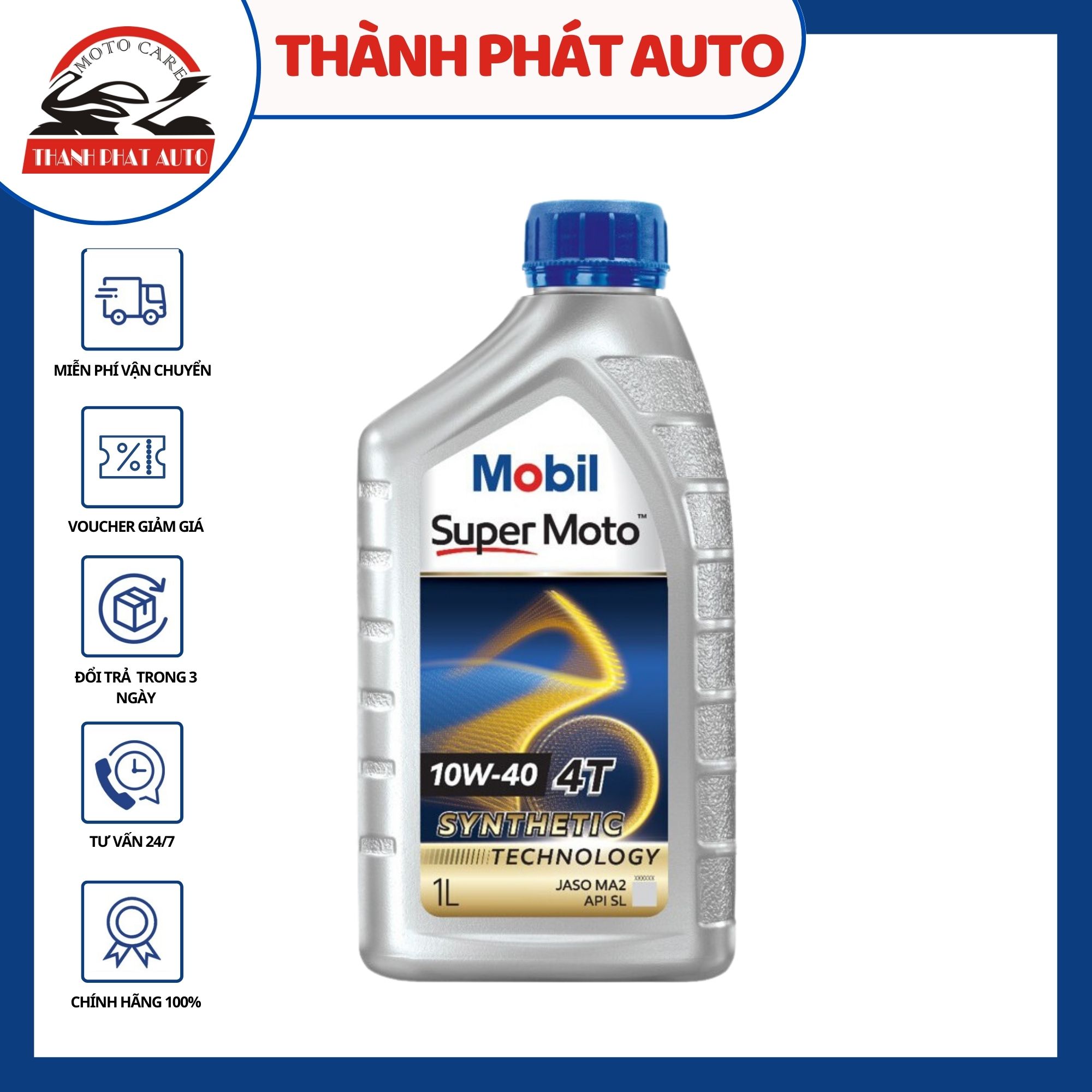 Nhớt xe số cao cấp Mobil Super 4T 20W50 946ml
