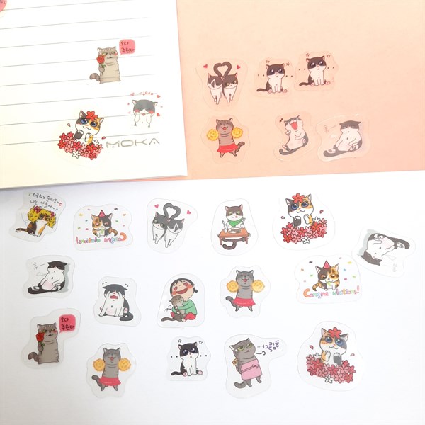 Bộ 60 Sticker Hình Dán Mini Bốn Con Mèo - 1