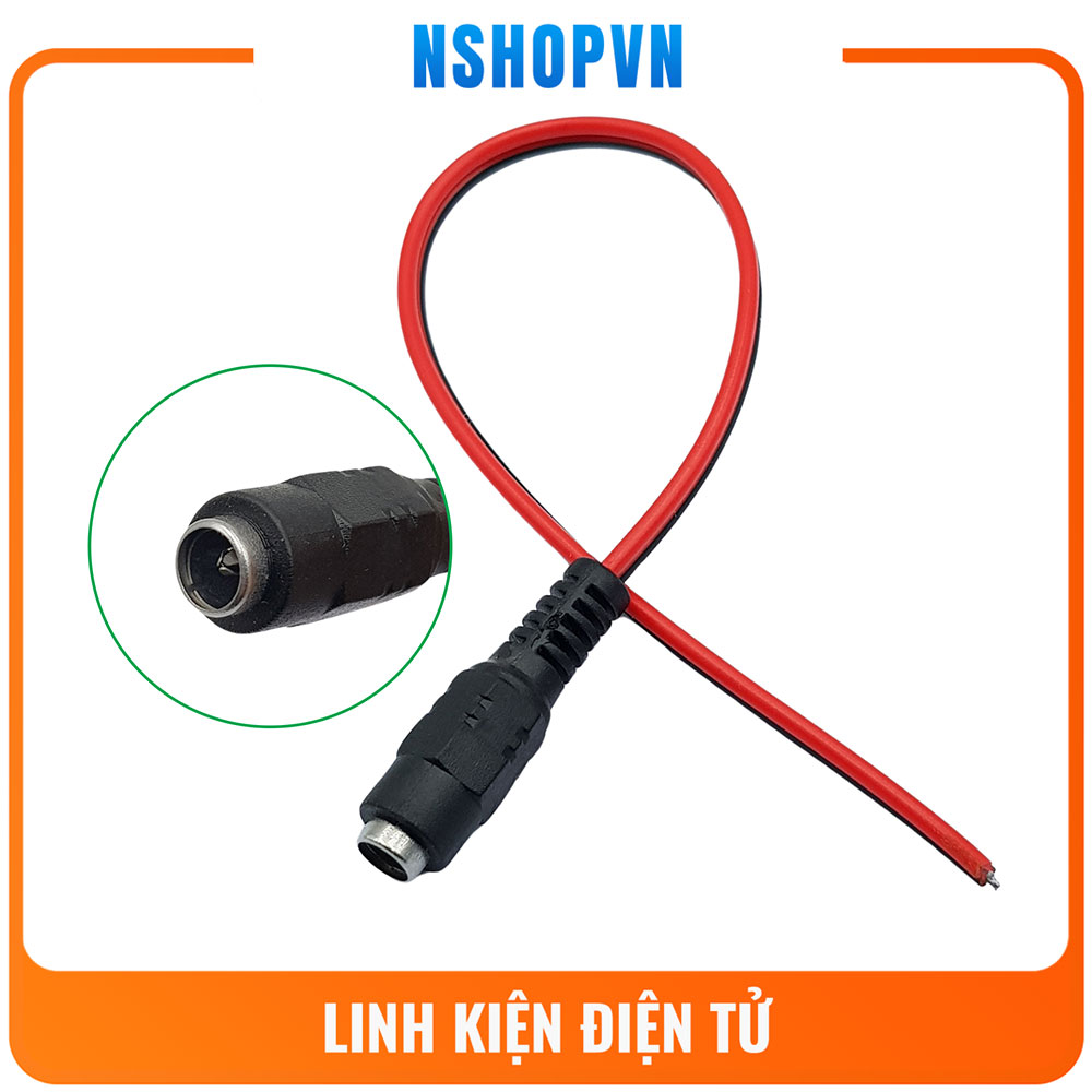 Bộ 2 Jack DC cái có dây 5.5x2.1mm
