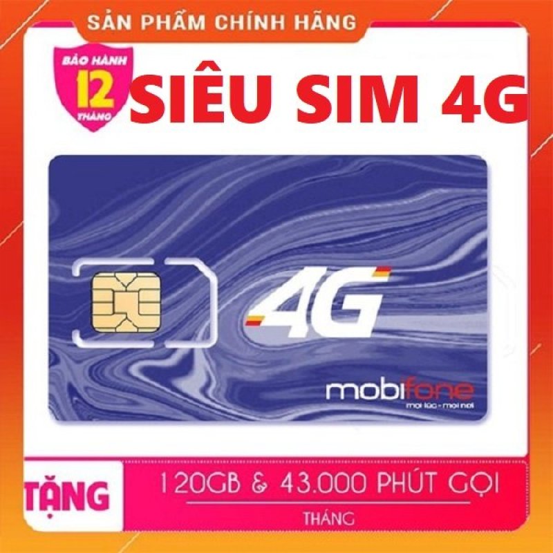 ThánhcSim 4G Mobifone C120N 120GB/tháng - Tặng ngay 4 GB/ngày + 1000 phút nội mạng + 50 phút liên mạng chỉ với 90k/tháng từ MƯỜNG THANH ROYAL