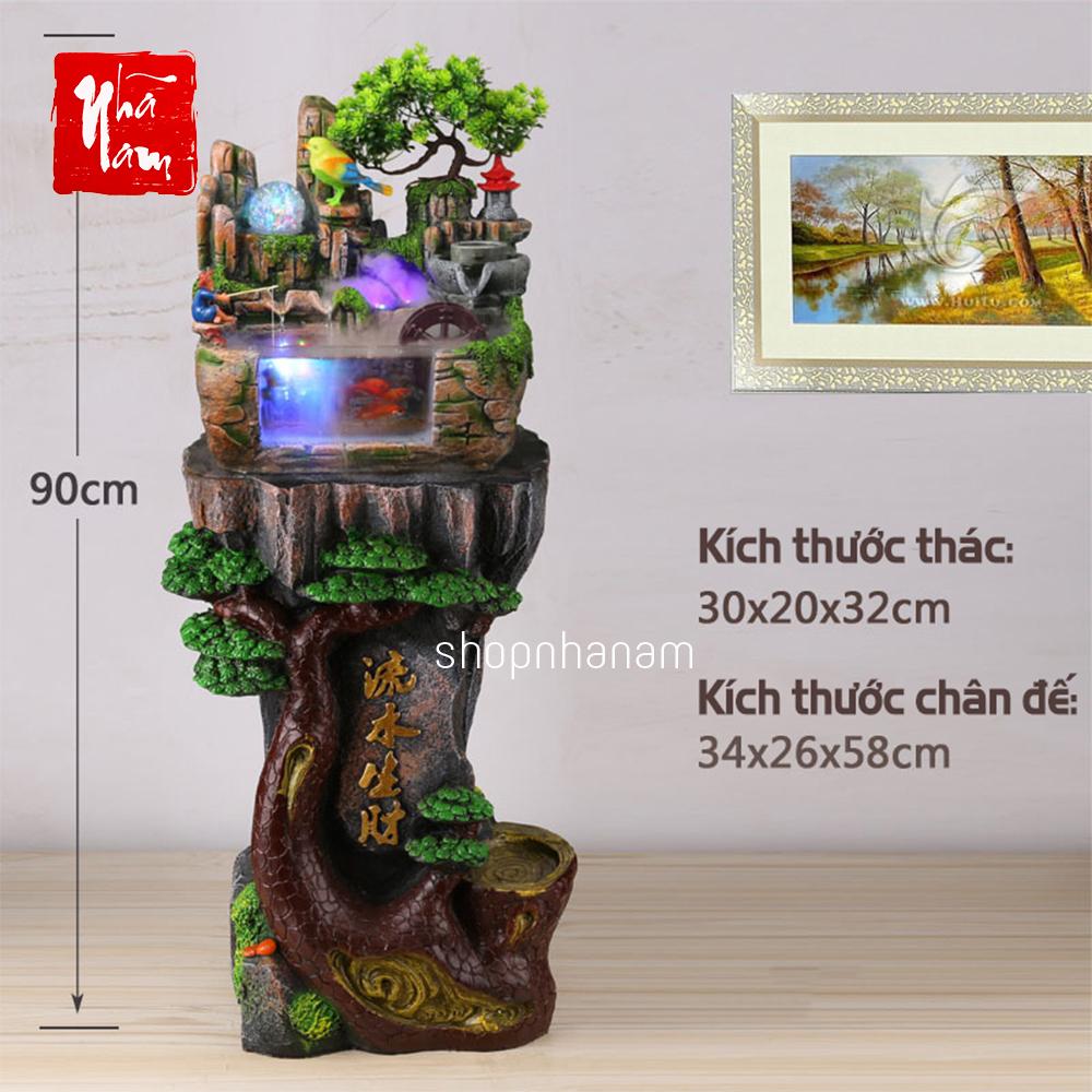 [Combo Thác + Đế] Thác nước phong thủy để bàn non bộ bể cá full phụ kiện