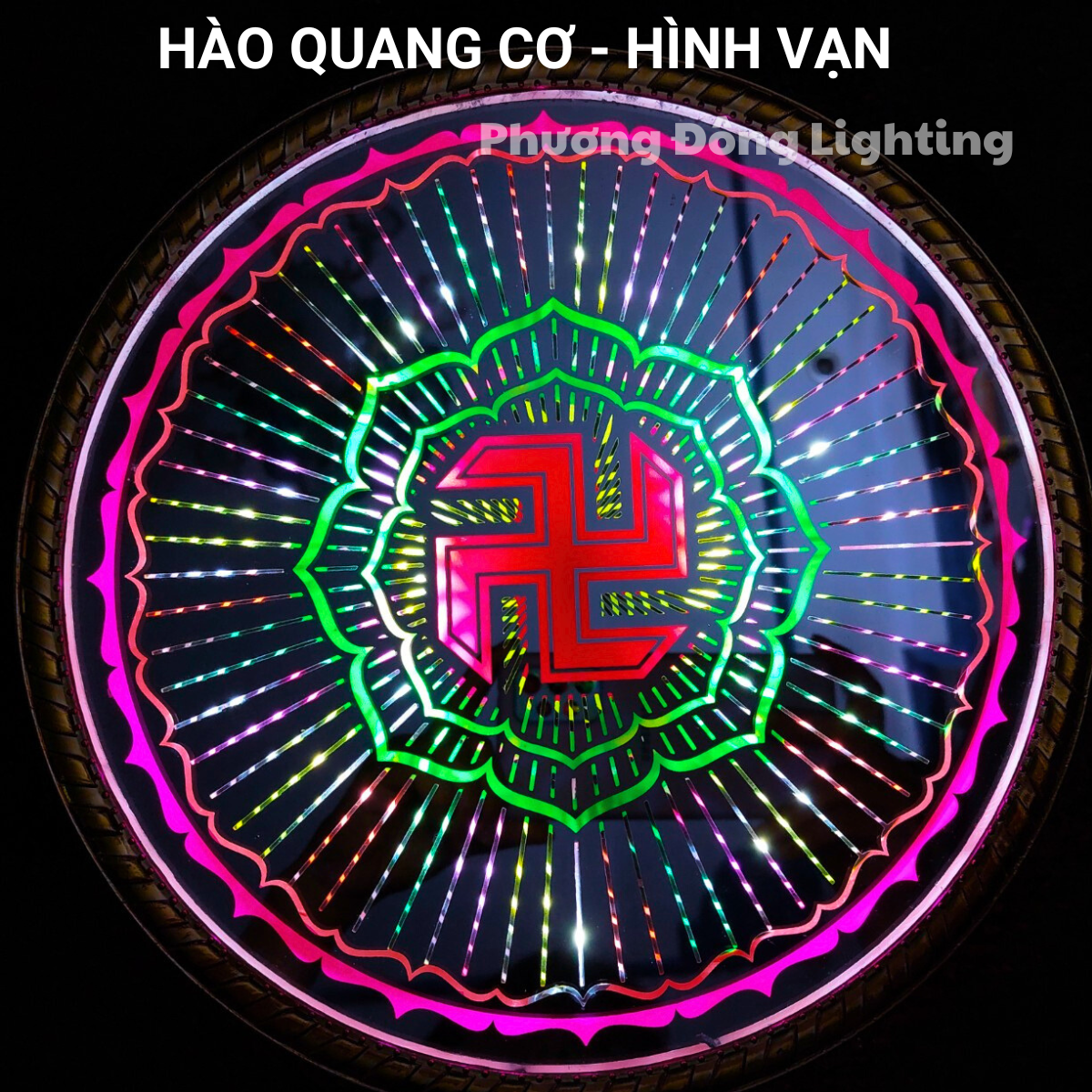 LED halo altar Buddha many sizes long 15cm, 18cm, 22cm, 25cm, 30cm.