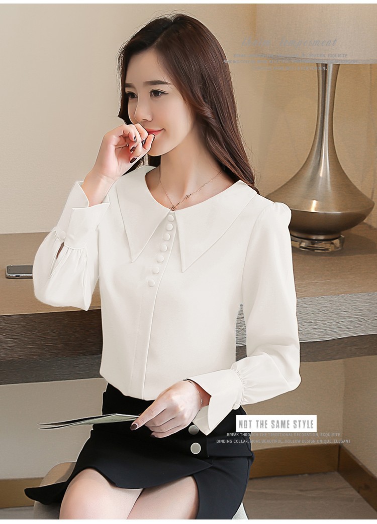 [HCM]Áo Sơ Mi Cổ Sen 3 Nút