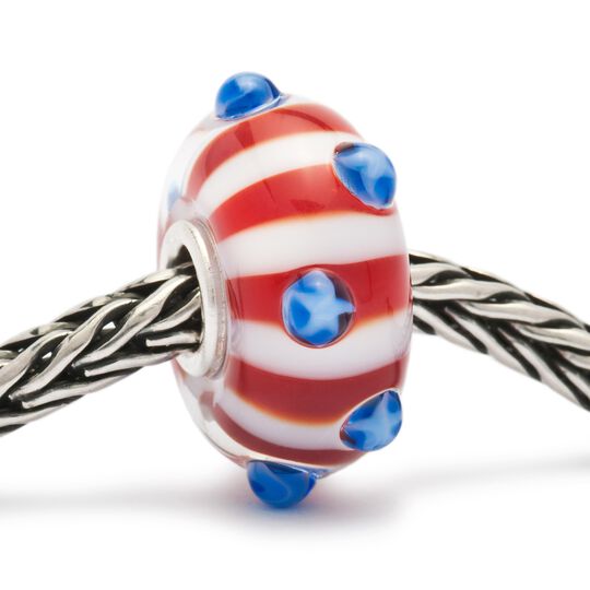 Trollbeads bead Thuỷ tinh Cao cấp Star Spangled TGLBE-10105