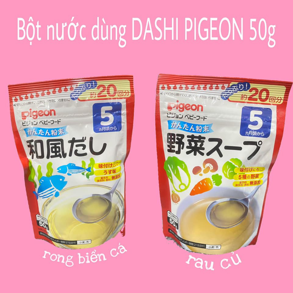 Bột Dashi Pigeon cho bé ăn dặm Nhật Bản đủ vị