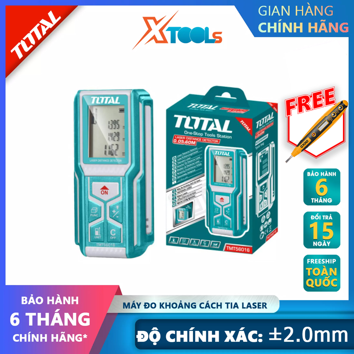 Total tmt56016 laser distance meter 60m handheld laser distance meter measure range: 0.05-60m measurement precision 2.0mm xtools