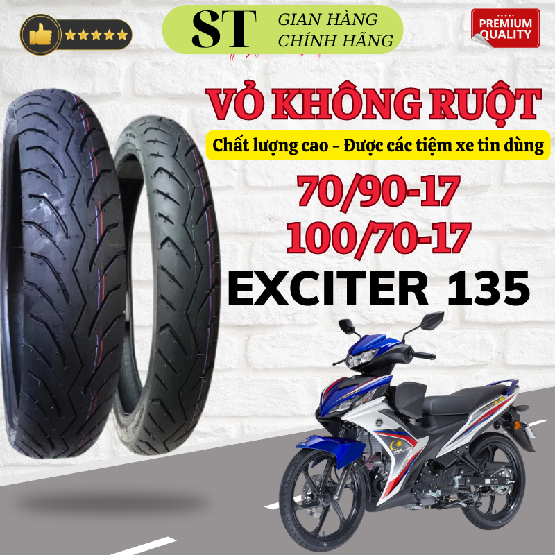 1 Cặp vỏ lốp không ruột xe exciter 135