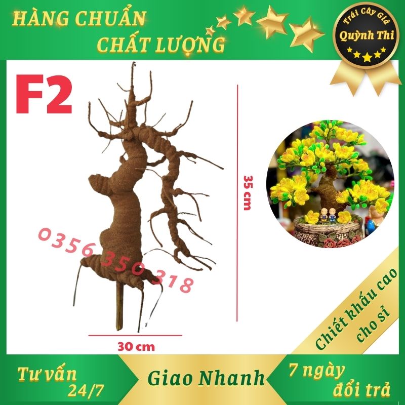 Gốc cây bonsai giả - loại f2 cao 35 cm - gốc cây giả làm hoa handmade