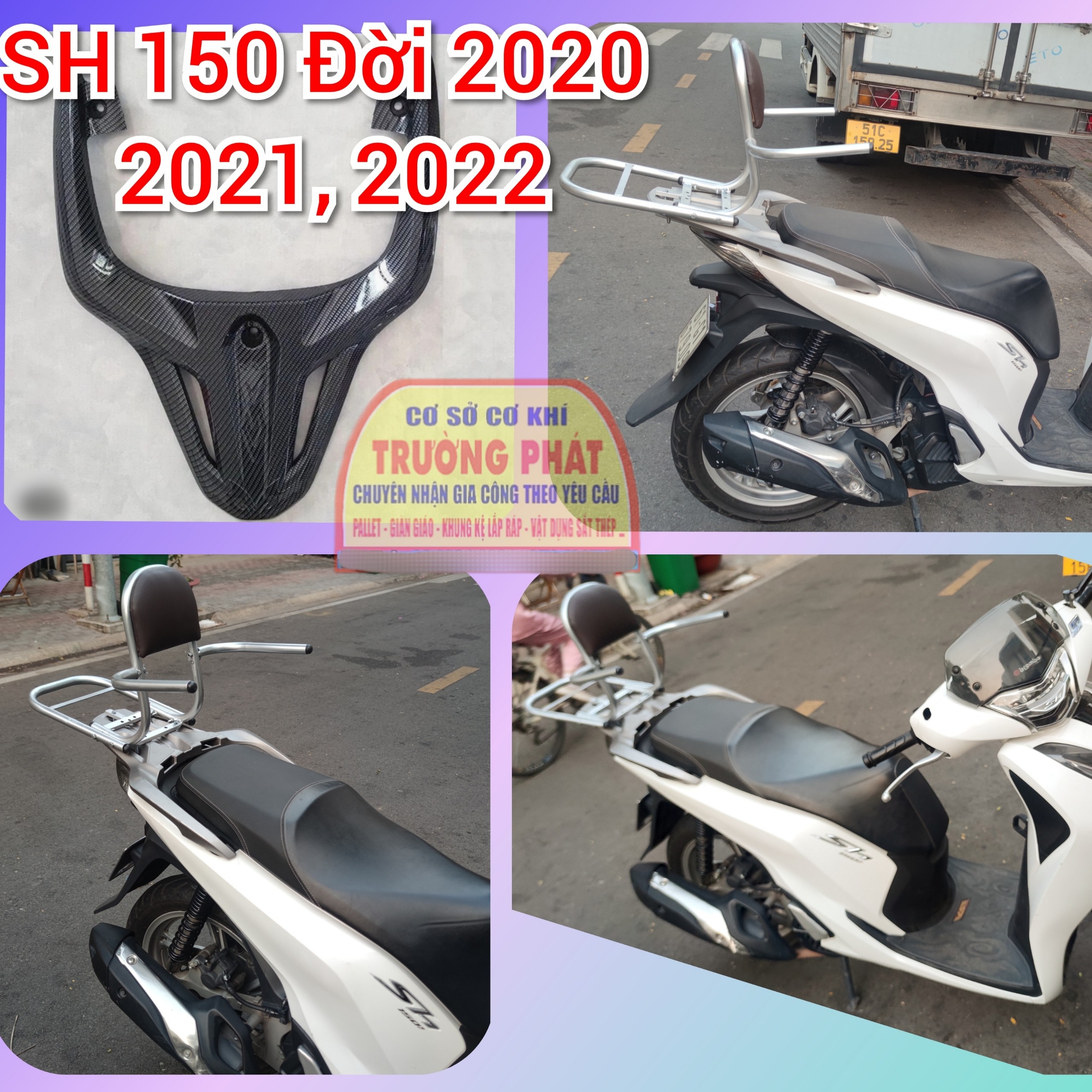 ( tặng lót tay) Baga phượt cho xe SH150 đòi 2020-2021-2022
