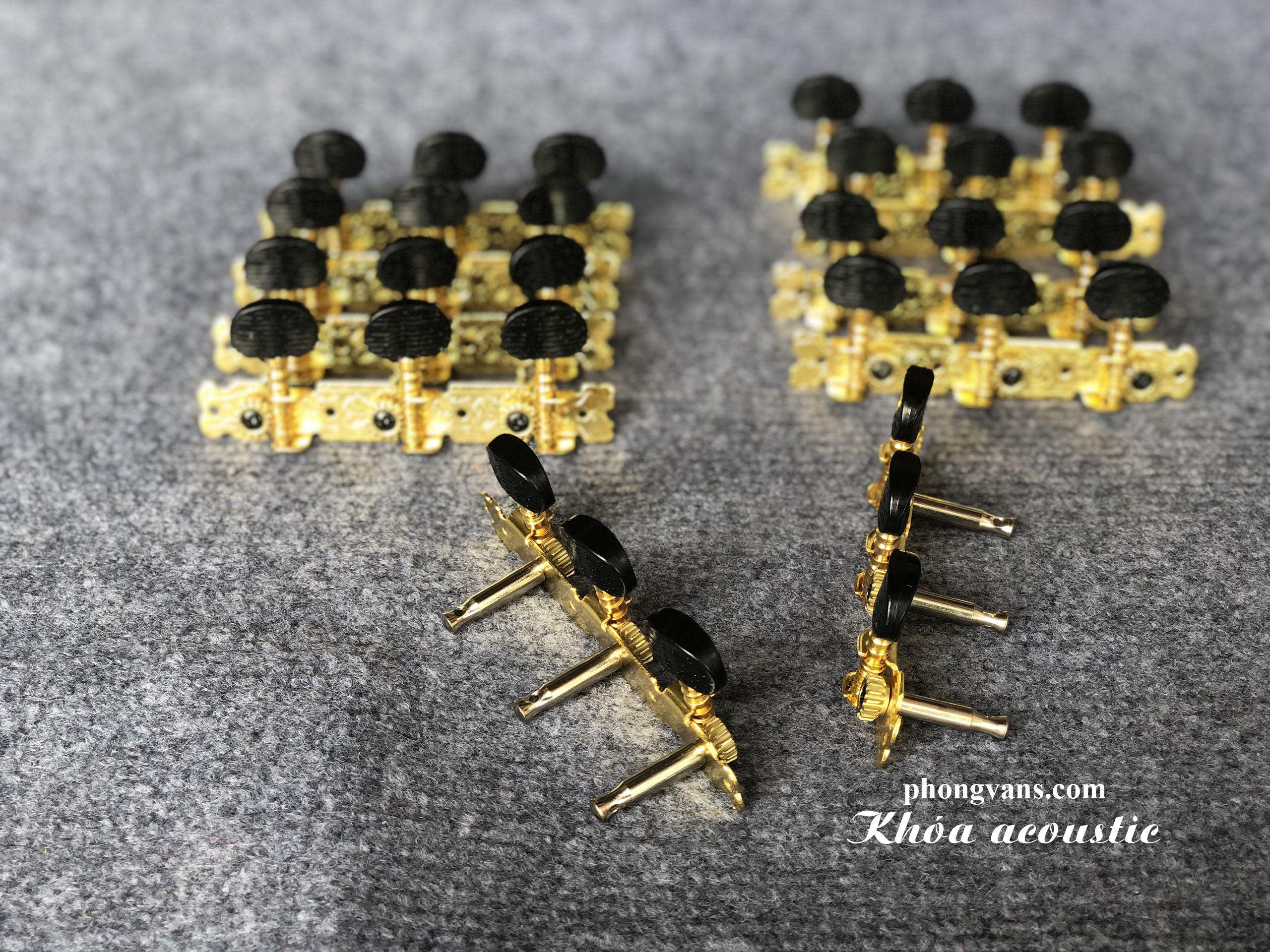 Bộ khoá đàn guitar acoustic xi vàng