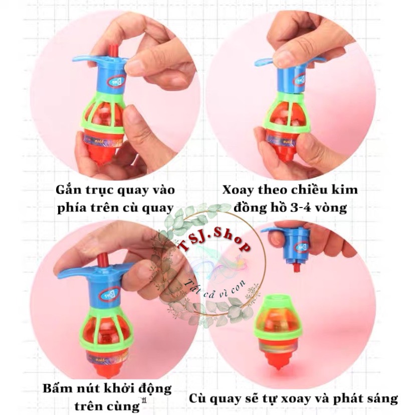 Con quay có đèn phát sáng cù quay cho bé
