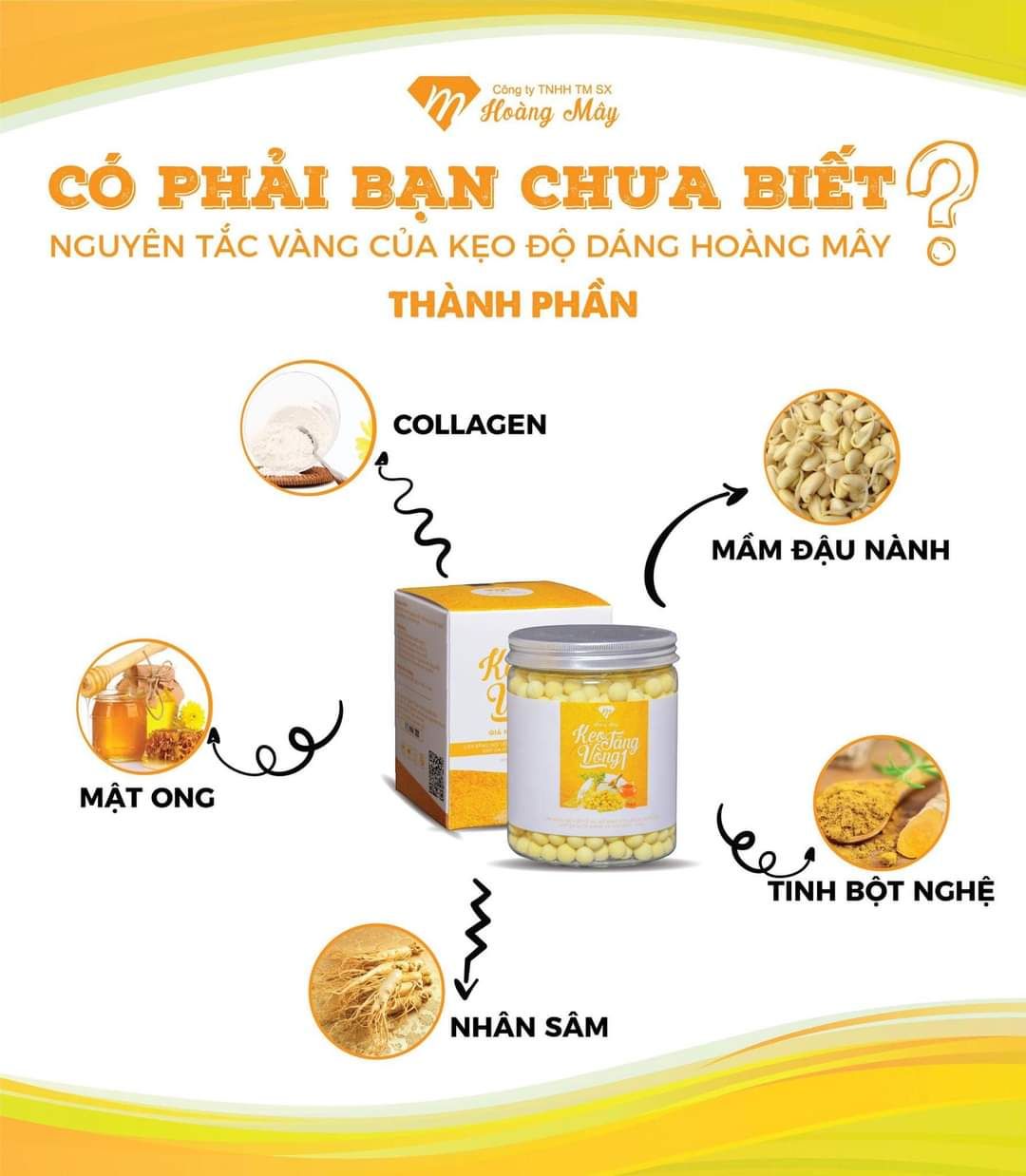 Kẹo Tăng Vòng 1 Hoàng Mây ( Túi Nhỏ 250gr )