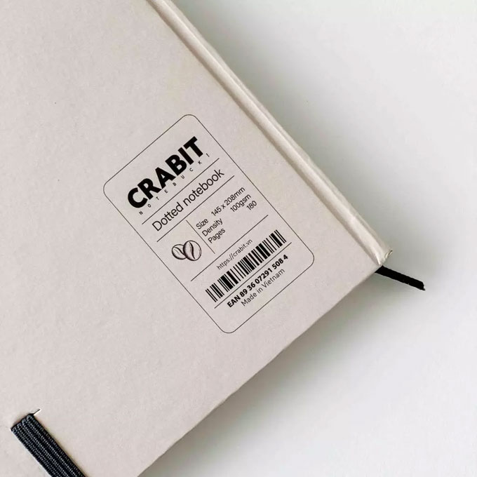 Quà Valentine -  Sổ tay Crabit ruột chấm Dot grid - Latte