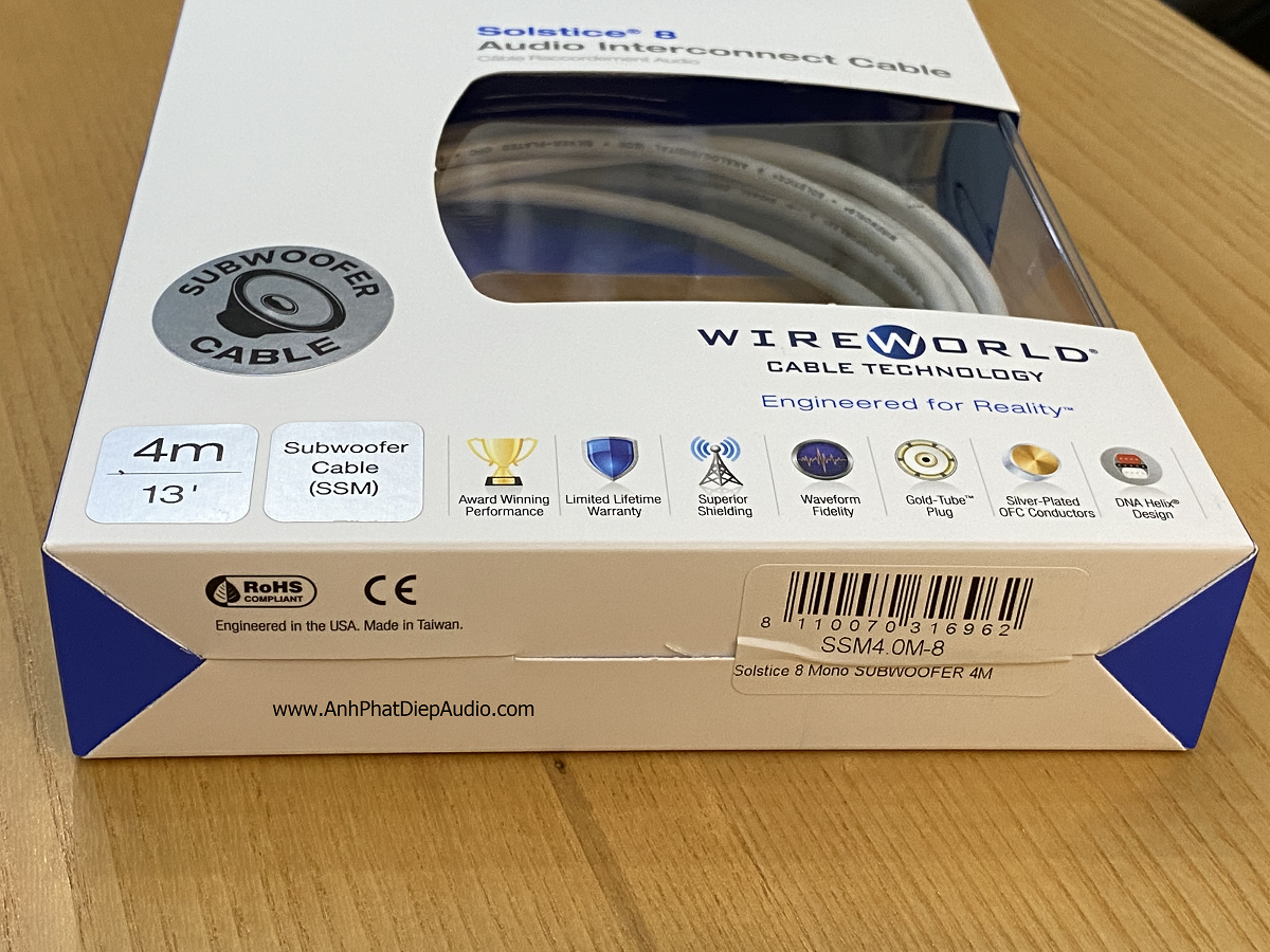 Dây tín hiệu sub Wireworld Solstice 8 Subwoofer Cable 4M