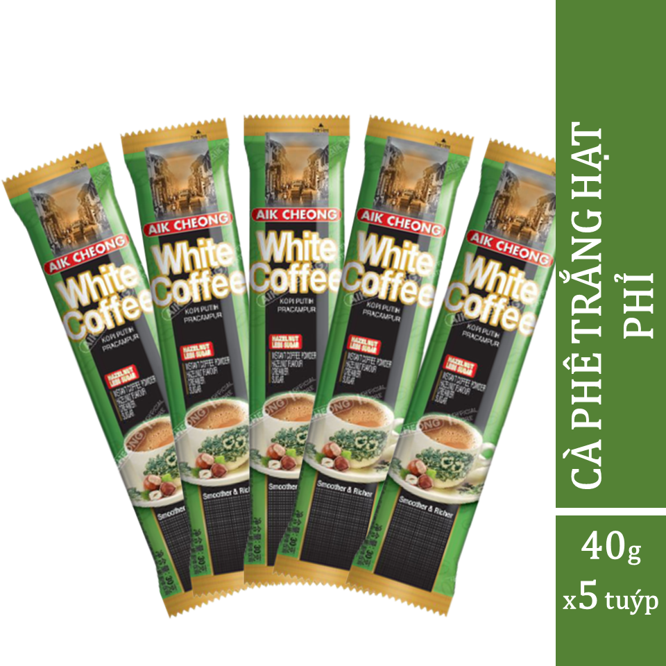 Cà Phê Trắng Hạt Phỉ 4 Trong 1 Aik Cheong Malaysia - White Coffee Hazelnut (15 Gói x 40g)