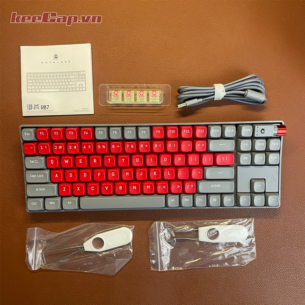 [KEECAP] Royal AXA r87 dark night Red Rose (3 mode - 87 keys-hotswap)