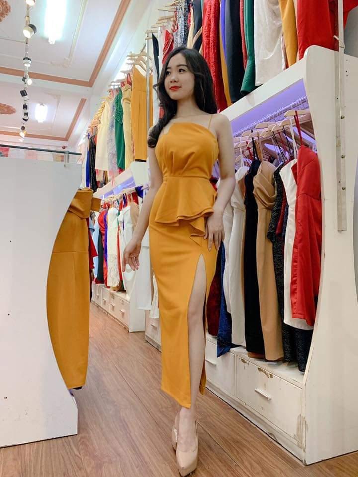 Đầm 2 dây cát hàn kèm mút ngực 40-53-QH