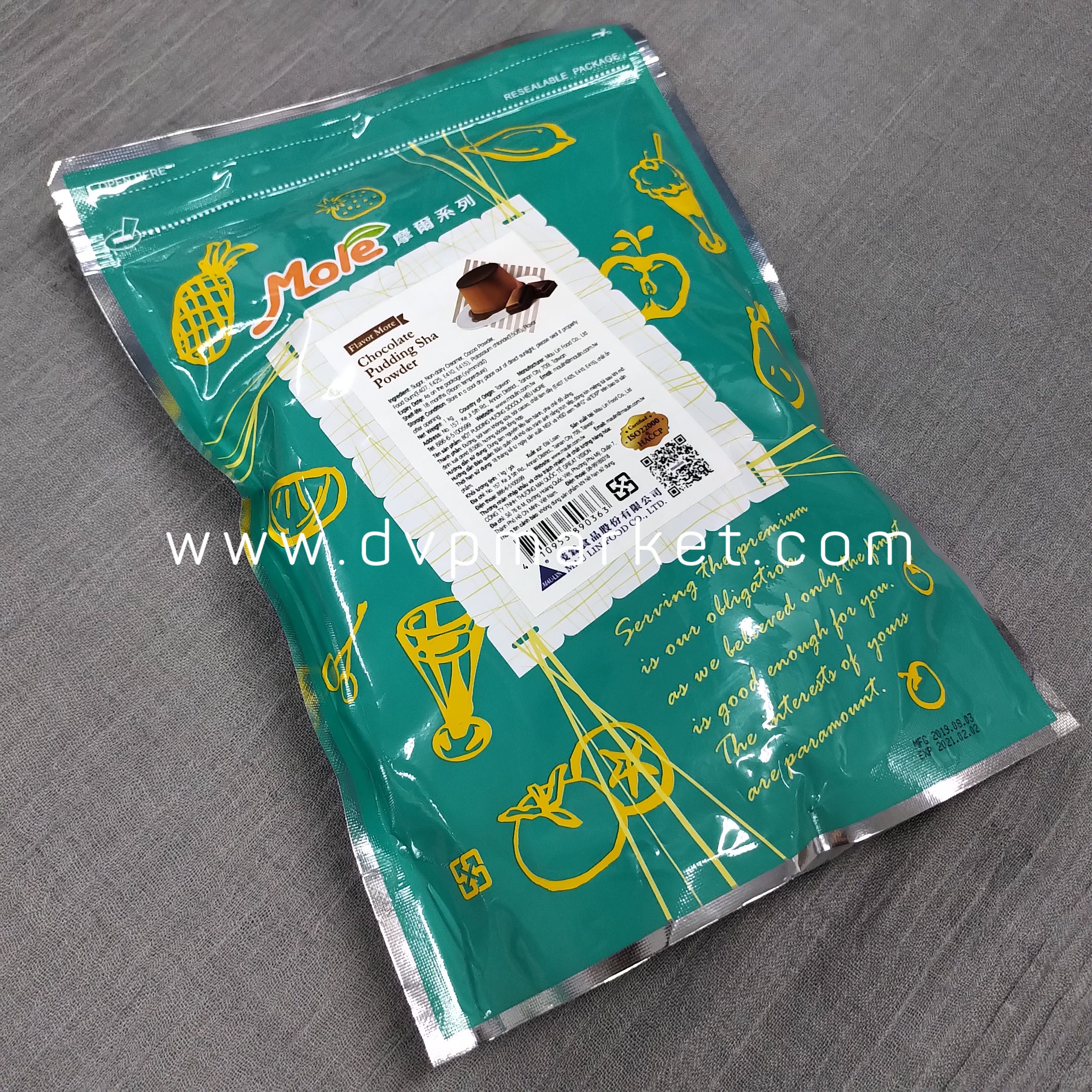 Bột pudding/flan Mole Đài Loan hương Socola - bịch 1kg