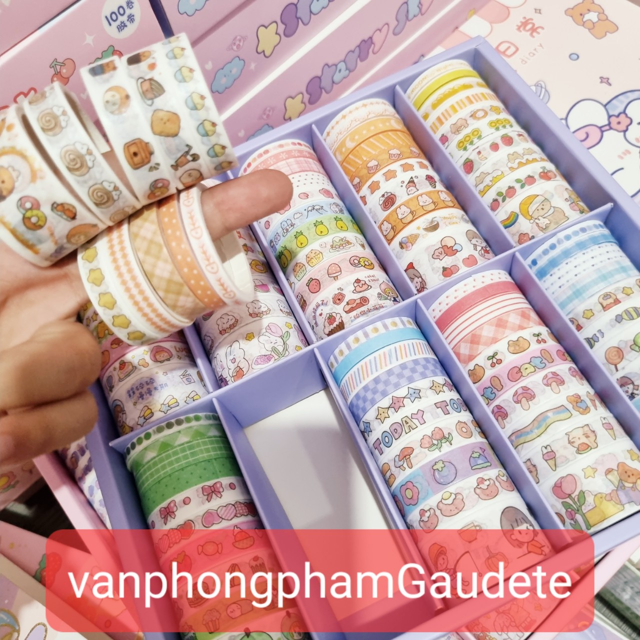 Hộp 100 cuộn băng dính washi_washi_trang_trí