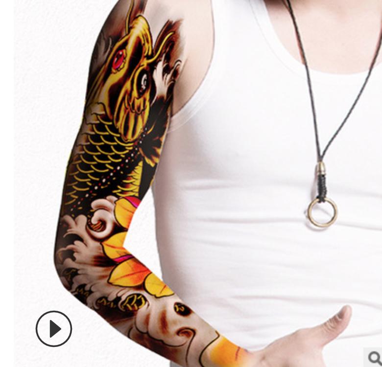 [HCM]Combo 2 tấm hình xăm dán tattoo kín tay cá chép đồng robot  17x48cm (Mua 2 combo tặng tấm đồng size)