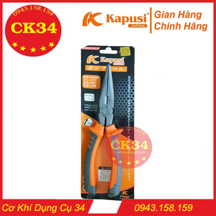Kìm, kềm nhọn 6inch-8inch kapusi japan thép cr-v tiêu chuẩn nhật