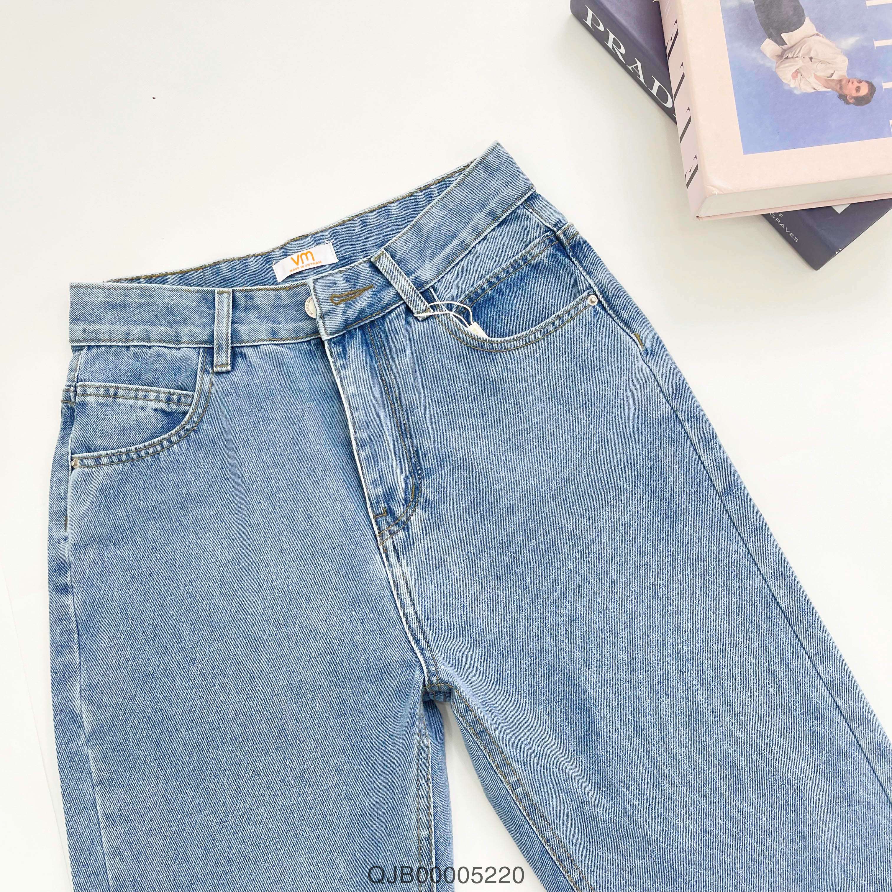 Quần Jean Baggy Nữ VM STYLE QJB00005 D146/N136 Thiết Kế Basic Cạp Cao Tôn Dáng Phù Hợp Mặc Đi Chơi Đi học