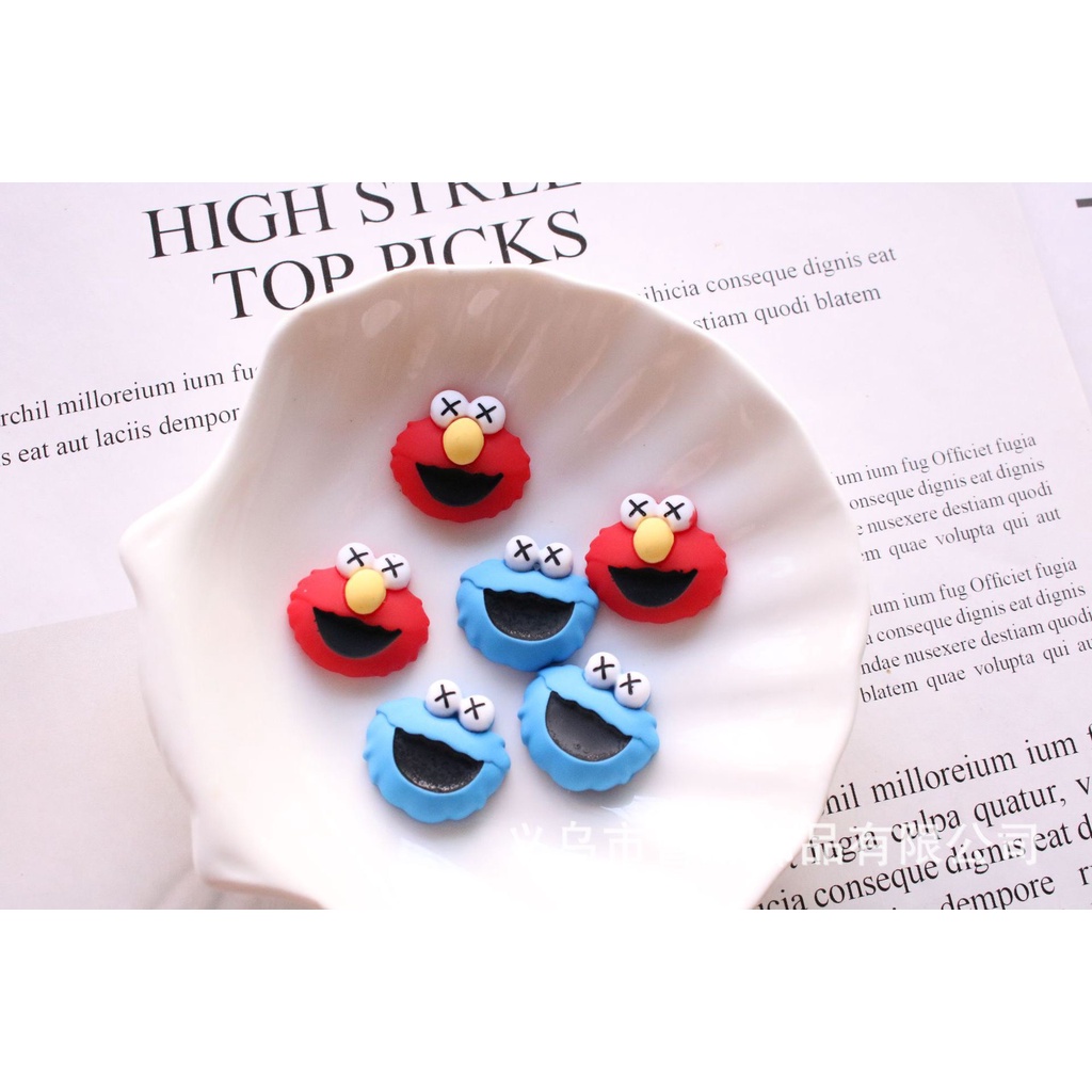 Charm (C149) slime/ Dụng Cụ Charm Trang Trí [Ko Keo & Nút] Hình Cookie Monster