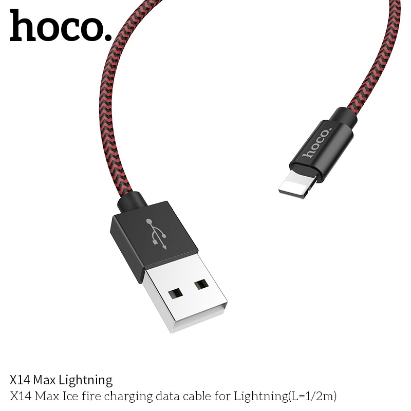 Cáp Sạc Nhanh Lighning Hoco X14Max Cho Iphone/Ipad - BH 12 Tháng