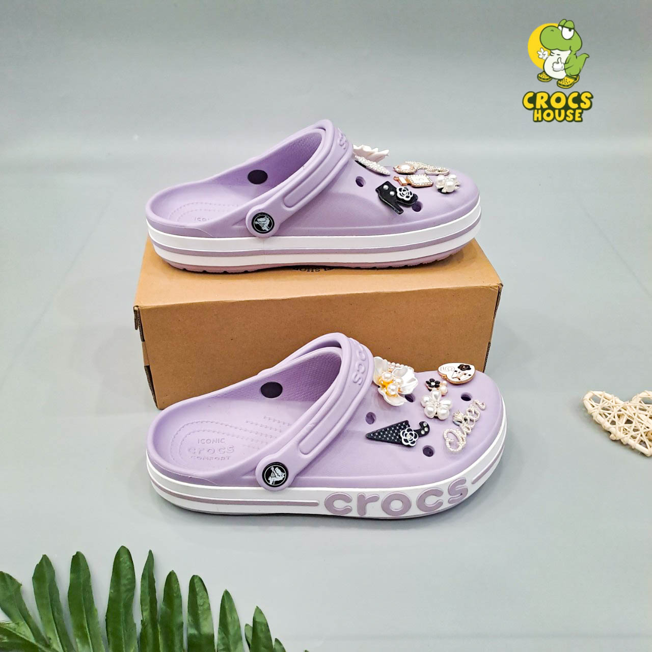 Dép sục croos baya nam nữ cao cấp tặng kèm jibbitz 3D gắn dép - Nhà Cá Sấu