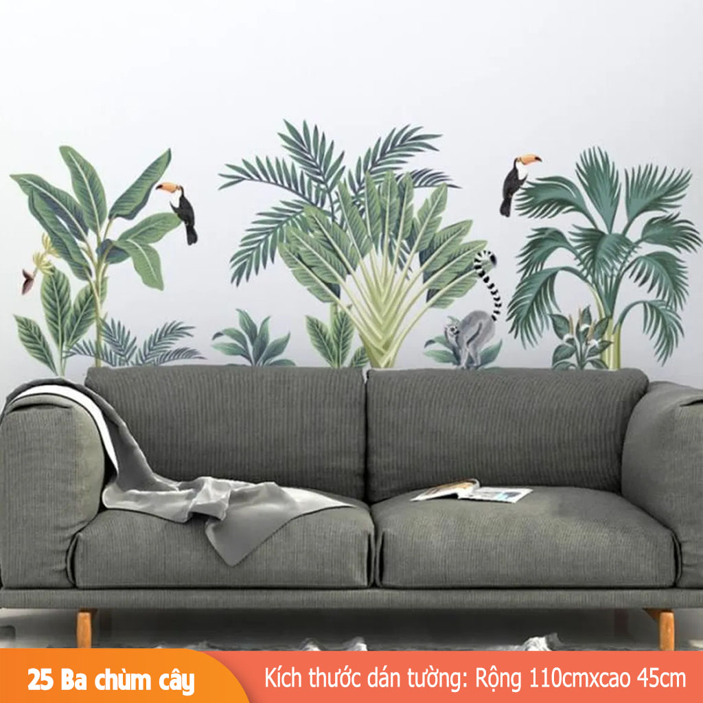 Decal trang trí tường - 3 bụi cây nho nhỏ-BA5272