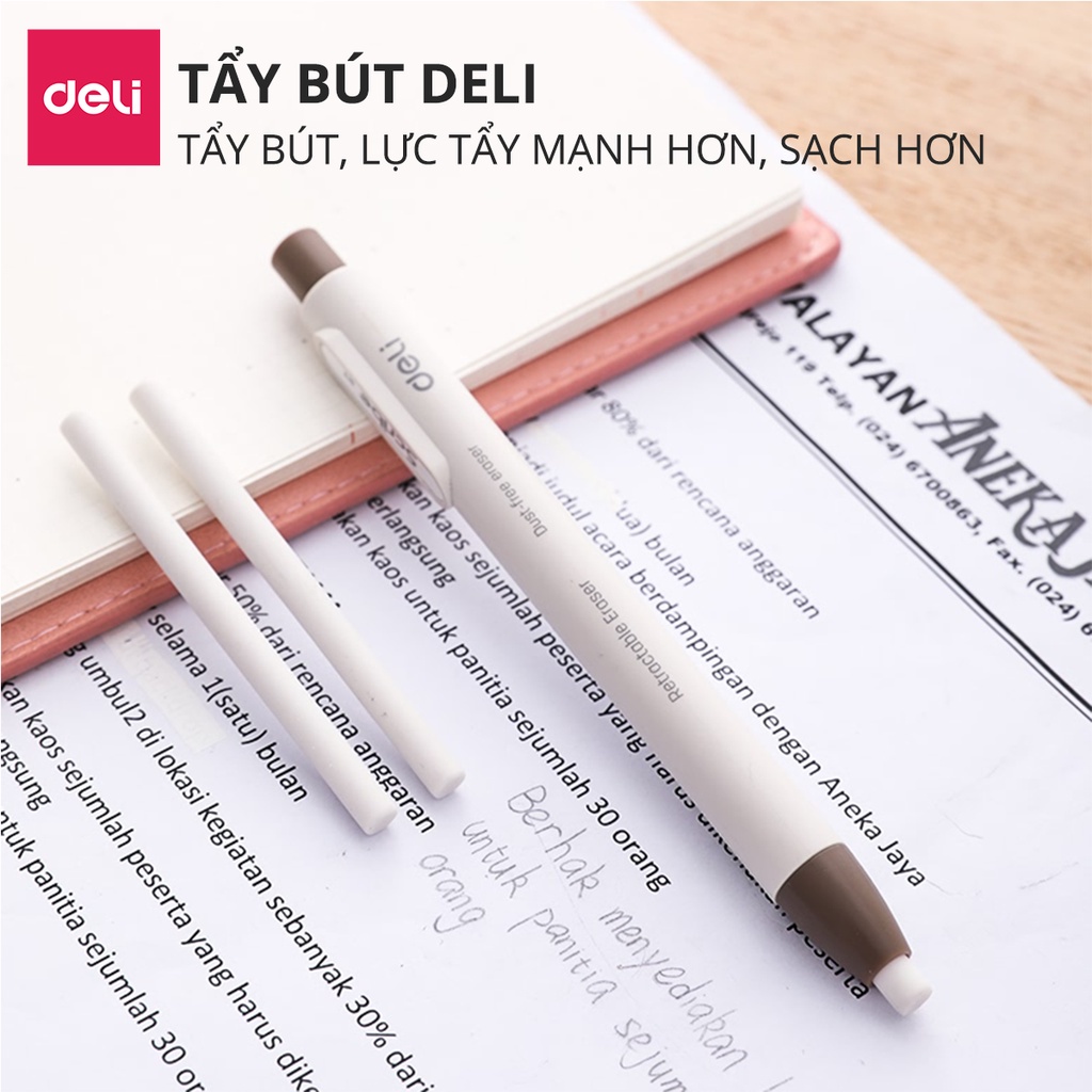 Gôm Tẩy Chì 2B Dạng Bút Bấm Deli H01800