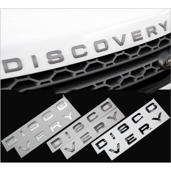 Tem logo chữ nổi DISCOVERY trang trí xe (bạc)