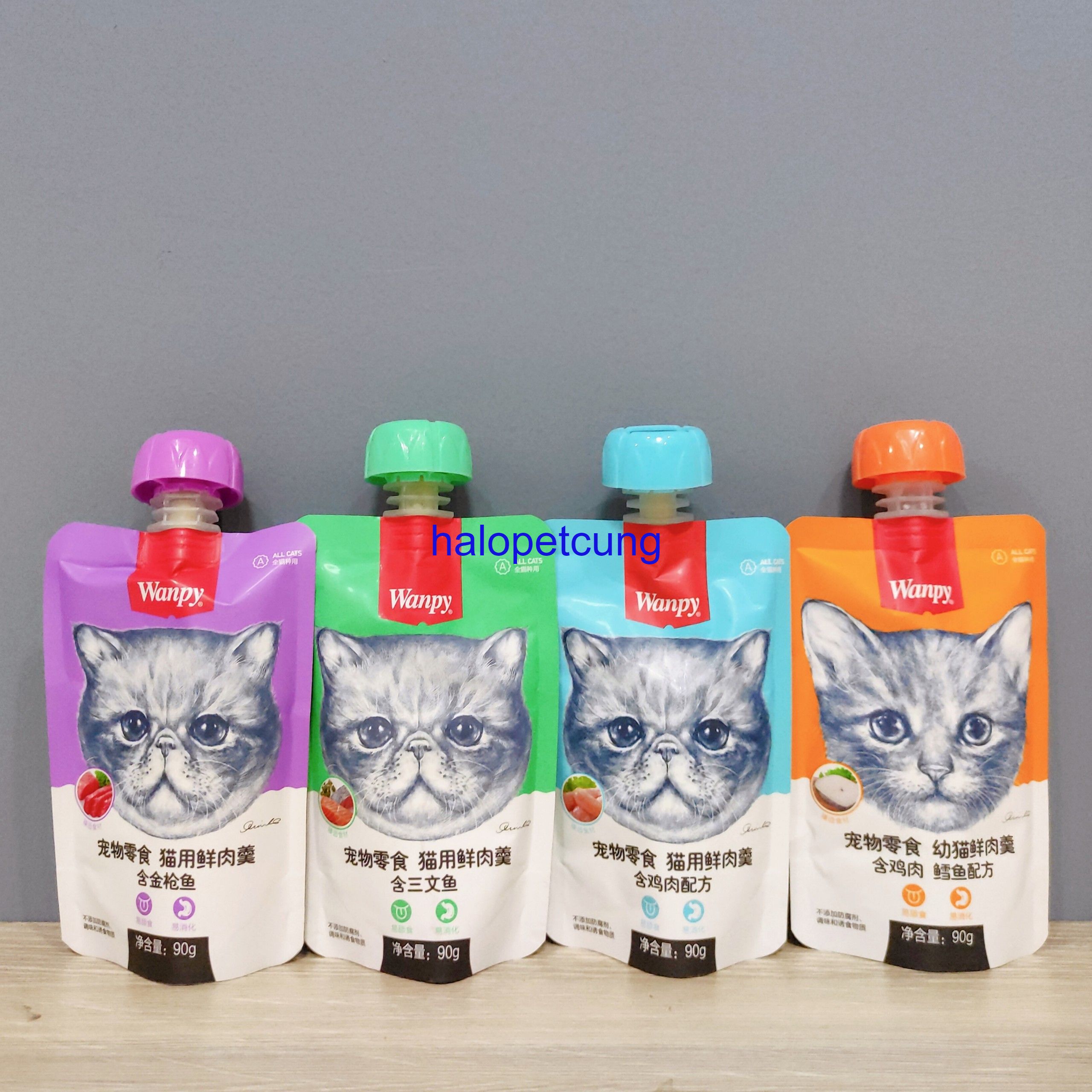 Súp Thưởng Cho Mèo Wanpy Nắp Vặn, Túi 90g