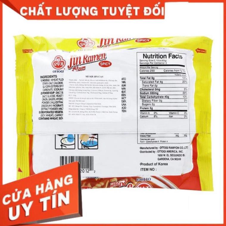 (DEAL XỊN- GIÁ RẺ) New -  Thùng 20 gói mì Jin Ramen cay Ottogi 120g