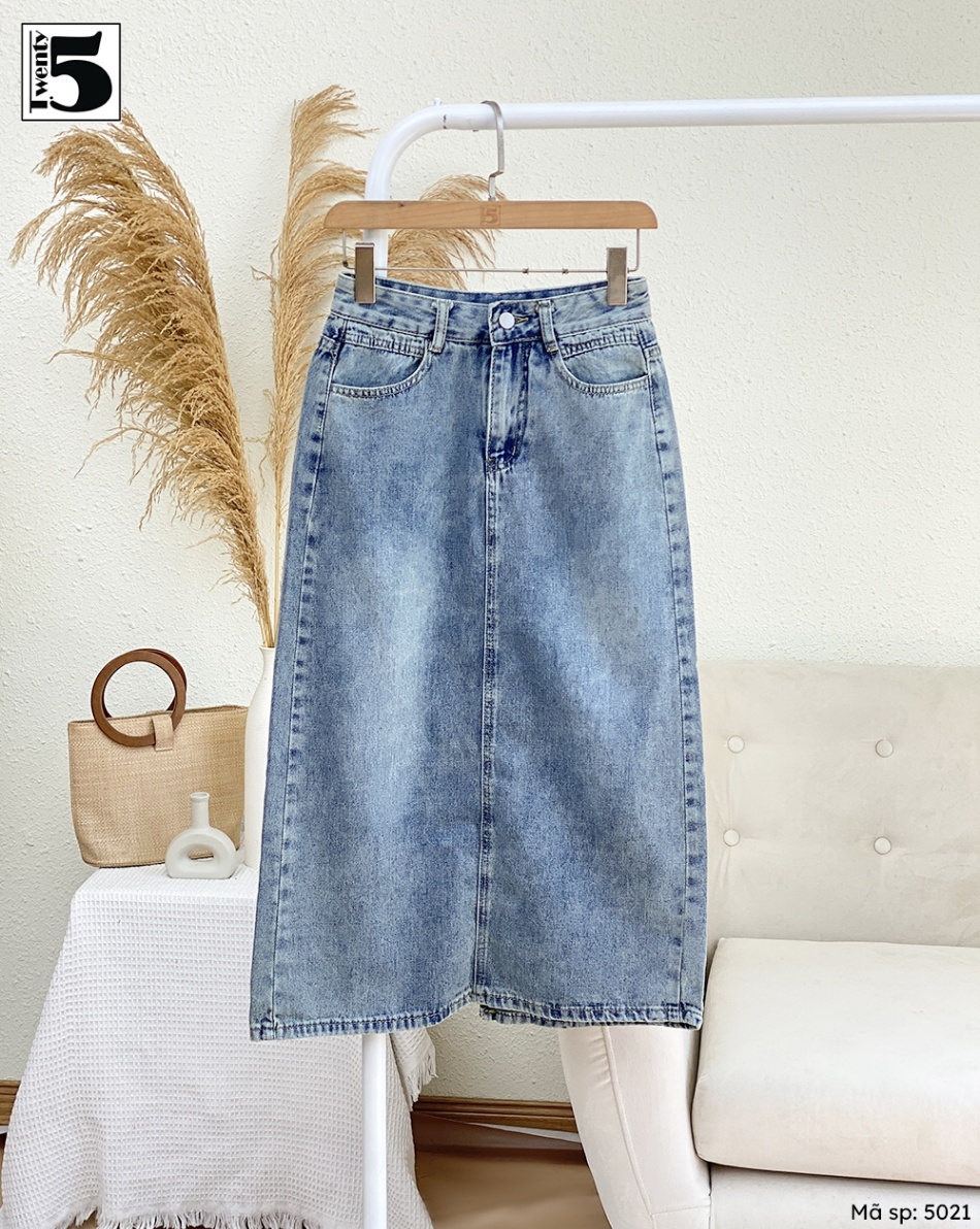 Chân váy jean dài xẻ sau Twenty.Five 5021