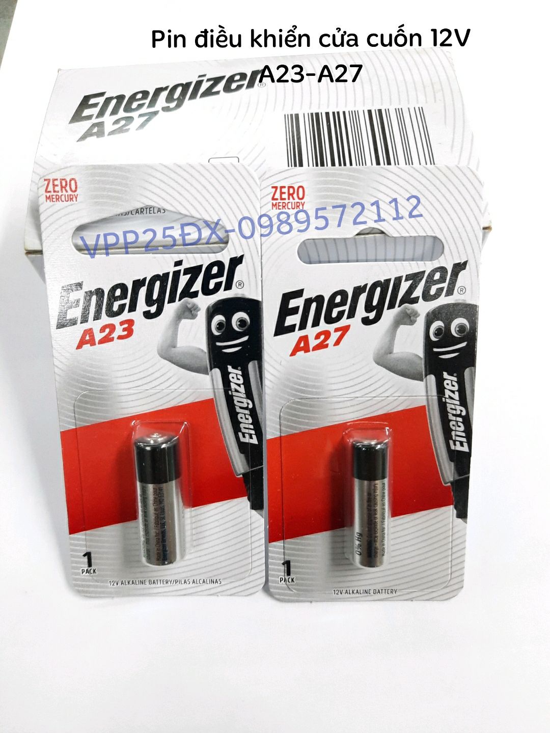 Pin điều khiển cửa cuốn 12V-A27,A23 energizer (hàng chính hãng)
