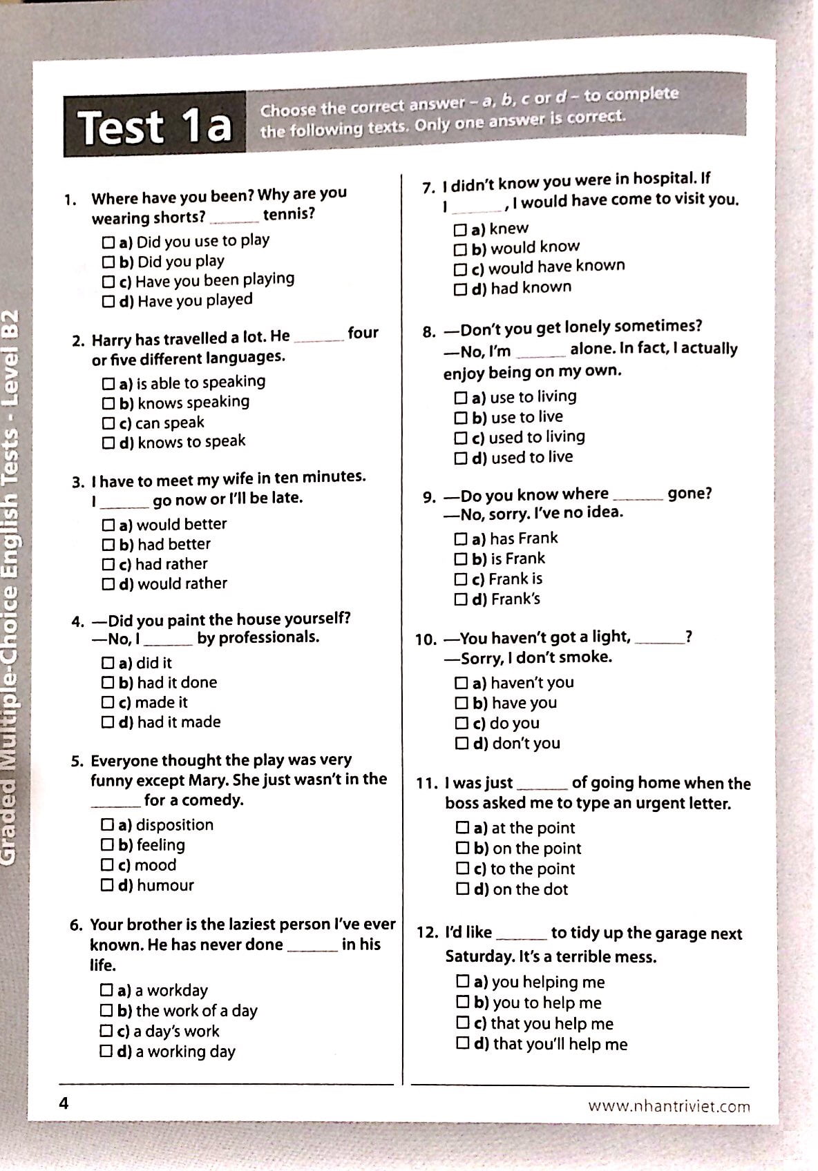 Fahasa - Graded Multiple - Choice English Test Level B2 (Không CD)