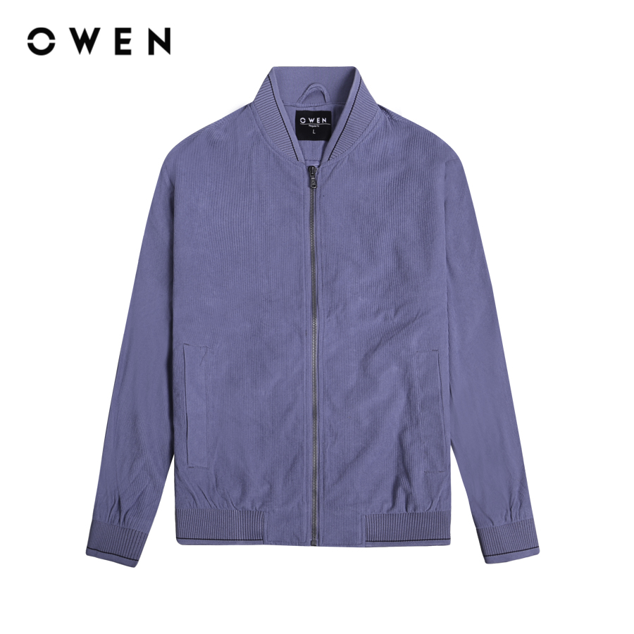 Owen - jacket regular fit jk231601 màu xanh chất liệu polyester