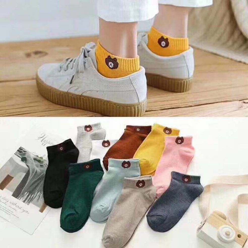 Combo 10 đôi tất gấu nữ cổ ngắn